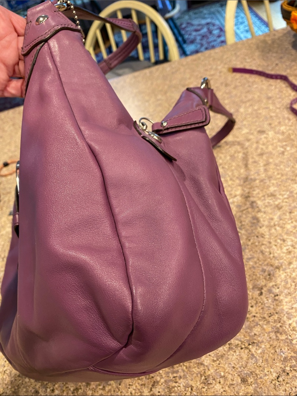 Coach SoHo Hobo Leather Shoulder Bag F17219 SV/Berry Purse Lynn - Picture 10 of 17